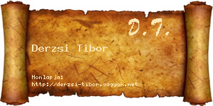 Derzsi Tibor névjegykártya